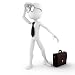 3D Man Looking for Job Opportunity - 24H x 24W - Peel and Stick Wall Decal by Wallmonkeys