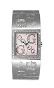 GUESS Women's Swarovksi Crystals Silvertone Etched-Bangle Watch