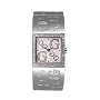 GUESS Women's Swarovksi Crystals Silvertone Etched-Bangle Watch