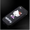 Hello Kitty Embossed Black "Flexa" silicone case cover for Apple iPhone 4 4G 4S