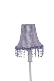 Lavender Check Pearl Flower Chandelier Shade