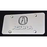 Acura 3D logo on Stainless Steel license Plate, New by bparts