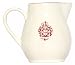 Ceramic Pottery Pitcher With Crimson Red Crest Design 6.75"D