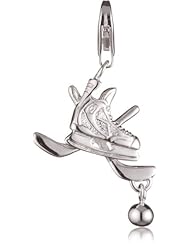 VINANI brand Germany 925 Sterling Silver Charm Pendant Ice Hockey Set shiny Ice Skate HEY