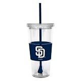 MLB San Diego Padres 22-Ounce Insulated Straw Tumbler with Sleeve