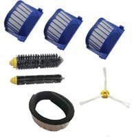 CIMC LLC Rubber Bumper &amp; Aero Vac Filter &amp; Bristle Brush &amp; Flexible Beater Brush &amp; 3-Armed Side Brush Pack Replenishment Kit for iRobot Roomba 600 Series (620 630 650 660) Vacuum Cleaning Robots