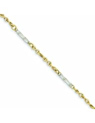 Genuine 14K Two-Tone Polished Fancy Link Bracelet 7.5 Inches 2 Grams Of Gold 100% Satisfaction Guaranteed.