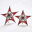 Mirrored Star Tealight Holder - Christmas Red (Battery Operated Flickering Tealight Included) SET OF TWO!