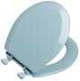 Mayfair 44EC 034 Designer Series Wood Toilet Seat with Easy-Clean Hinges, Round, Sky Blue