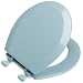 Mayfair 44EC 034 Designer Series Wood Toilet Seat with Easy-Clean Hinges, Round, Sky Blue