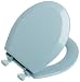 Mayfair Designer Series Wood Toilet Seat with Easy-Clean Hinges, Round, Sky Blue #44EC 034