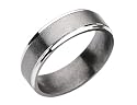 Men's 6mm Comfort Fit Brushed Ridged Edge Titanium Wedding Band