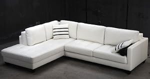TOSH Furniture White Leather Sectional Sofa FY762-2 TOSH Furniture White Leather Sectional Sofa FY762-2