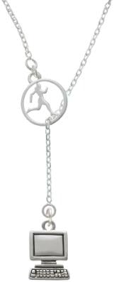 Computer Runner Disc Lariat Necklace