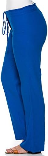 Trendefinition Women's Plus Size Wide Leg Linen Drawstring Pants