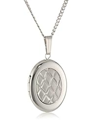 Sterling Silver Oval Locket, 18"