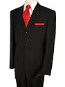 Italian Mens Suits Black Merino Wool 150s Complete Suit Jacket and Pants Hand Tailored for Business and Year Round Use