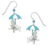 Sienna Sky Blue White Beach Chair Dangle Earrings 1241