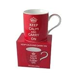 Keep Calm and Carry On Red Mug - in Gift Box