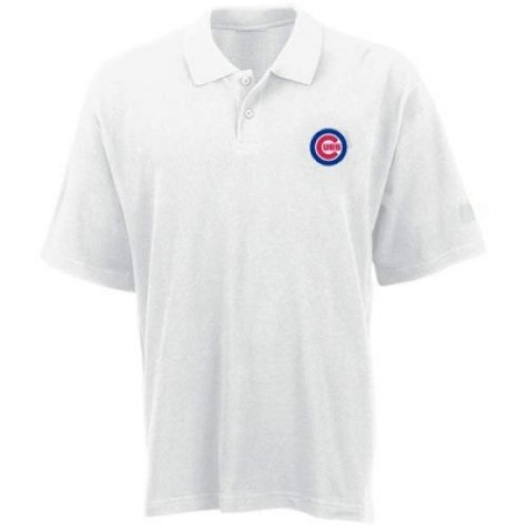 Men`s Chicago Cubs Classic White Polo by Antigua