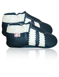 *DUNKELBLAU-WEISS* Krabbelschuhe / Lauflernschuhe / Softlederschuhe / Babyschuhe von Filii in dunkelblau mit wei