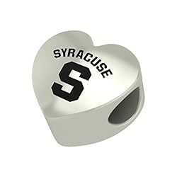 Syracuse Orangemen Heart Bead Fits Most Pandora Style Charm Bracelets