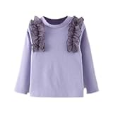 enchante petit(アンシャンテ プティ) キッズ 子供 もっちりチュールフリルデザインカットソー ≪全8色≫ 90cm #パープル