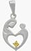 Sterling Silver Genuine Citrine Mother & Child Pendant with chain