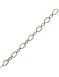Sterling Silver & Cz 18k Yellow Gold Plated Bracelet