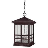Capital Lighting 9914MZ Preston 4LT Outdoor Hanging Lantern, Mediterranean Bronze Finish and Seeded 