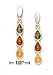 Sterling Silver Multicolor Amber 3 Teardrop Post Dangle Earrings