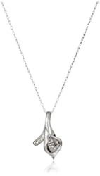 10k Gold Calla Lily Diamond Accent Pendant Necklace