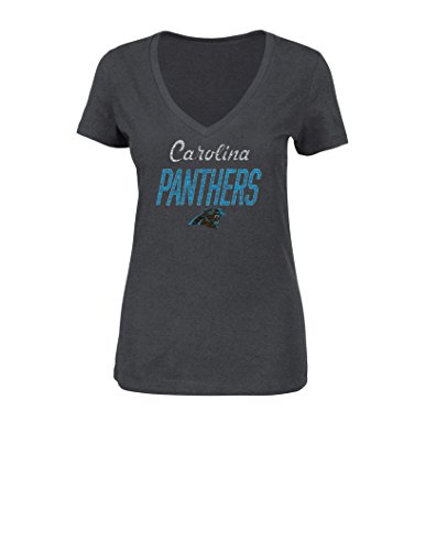 NFL Carolina Panthers Women's Winning Ranks Short Sleeve V-Neck Tee, Medium
