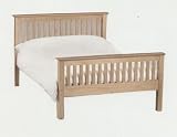 Somerset 6 0 Solid Pine Super King Size Bed - Includes Medium Firm Cream Damask Mattress and FREE Delivery Service