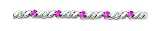 Sterling Silver Created Pink Sapphire and Diamond Bracelet