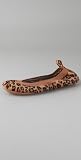 Yosi Samra Leopard Elastic Top Line Ballet Flats