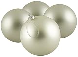 Pack Of 4 Matte White Frost Glass Ball Christmas Ornaments 4.75