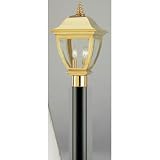2 Light Post Top Lantern Polished Brass PVD Finish on Stainless Steel and Brass with Clear Beveled Glass - Exterior