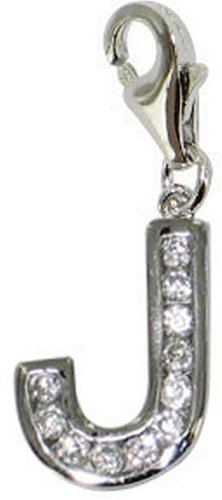 Chrysalis Sterling Silver Ladies Cubic Zirconia Letter ‘J’ Charm