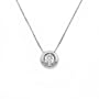 Karat Platinum Bezel-Set Diamond Solitaire Pendant (.15 ct, H-I Color, I1 Clarity), 18"