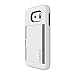 Incipio Stowaway Credit Card Hard Shell Case with Silicone Core for Samsung Galaxy S6 - Retail Packaging - White/Smoke