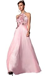 Strapless Chiffon/Taffeta/Tulle Beaded Applique Open-Back Crystals Crystal Lace Prom Dress 