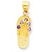 14k Gold June/CZ Birthstone Flip Flop Pendant