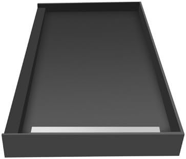Tile Redi RT3660R-PVC-SQBN Shower Pan with Right Drain- Single Curb Shower Base, 2" PVC Drain, and Grate Included, 60" Width x 36" Depth