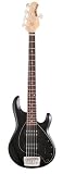 Ernie Ball Music Man Stingray 5 String Bass, Black, Double Humbucker, Rosewood Board
