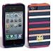 Tory Burch Navy Pink Classic Stripes iPhone 4/4S Hardshell Case