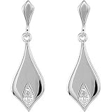 Sterling Silver Diamond Earrings Pair .025 Ct Tw