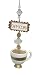 Coffee Break Cappuccino Cup Crystal Beaded Christmas Ornament