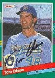 Tom Edens, Milwaukee Brewers Autographed Card