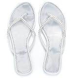 Small White Sandal with Crystal Woven Strap